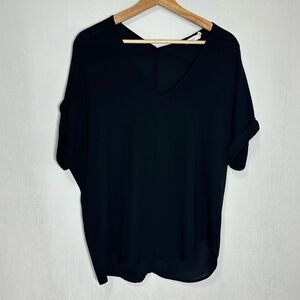 Lush - black blouse v neck - small